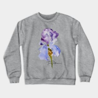 Blue Purple Iris Watercolor Crewneck Sweatshirt